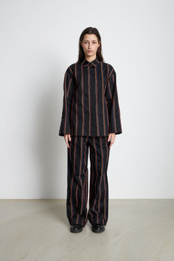 Stella Nova Cotton shirt with embroidered stripes Shirt 781 Black Fall