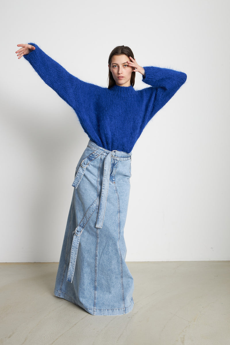 SANDY LONG DENIM SKIRT · See-More Jean Skirts · Online Store Powered by  Storenvy