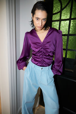 Stella Nova Hammered silk blouse Blouse 542 Seductive Purple
