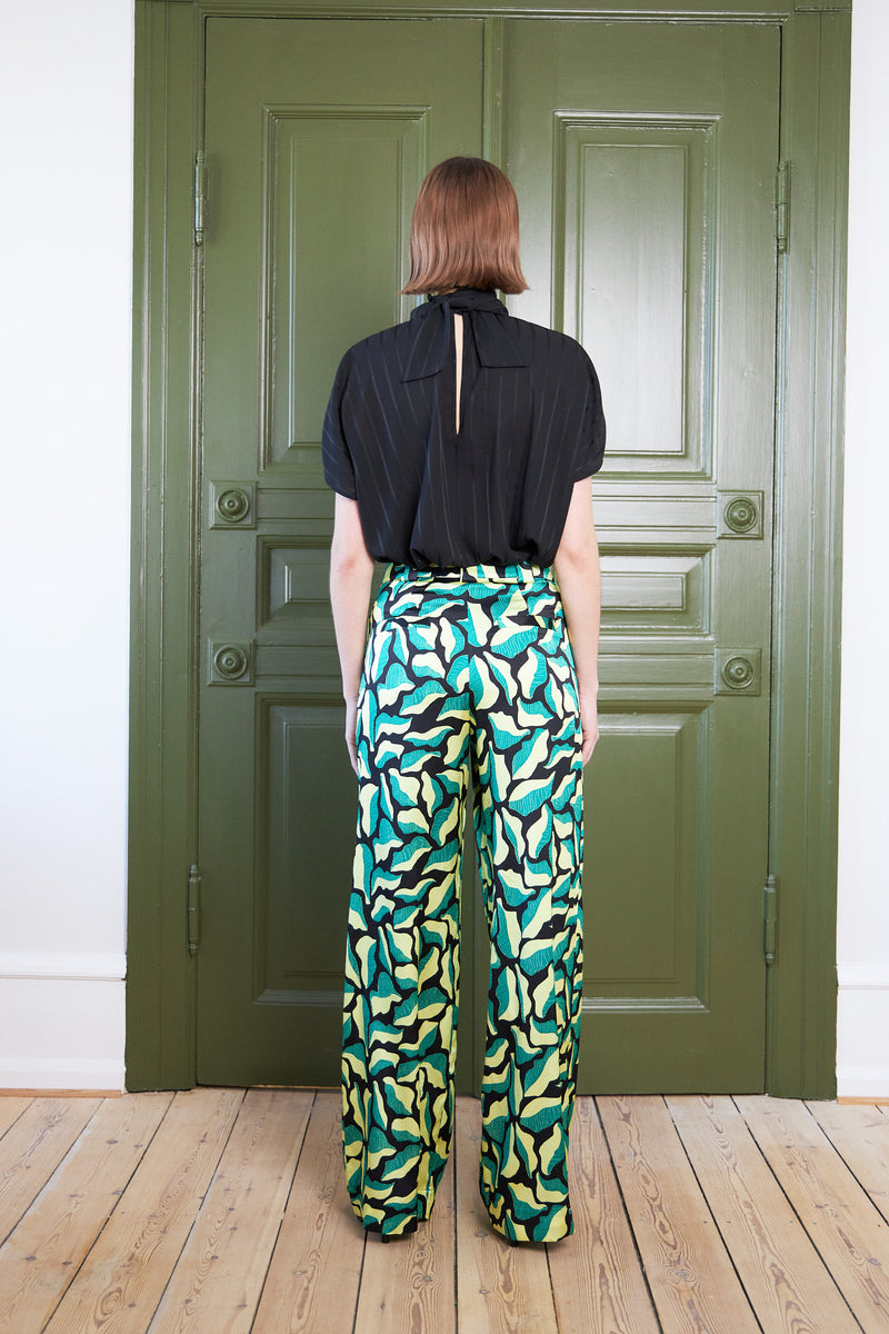 Stella Nova Hammered silk pants with print Pants 507 Flower Mix