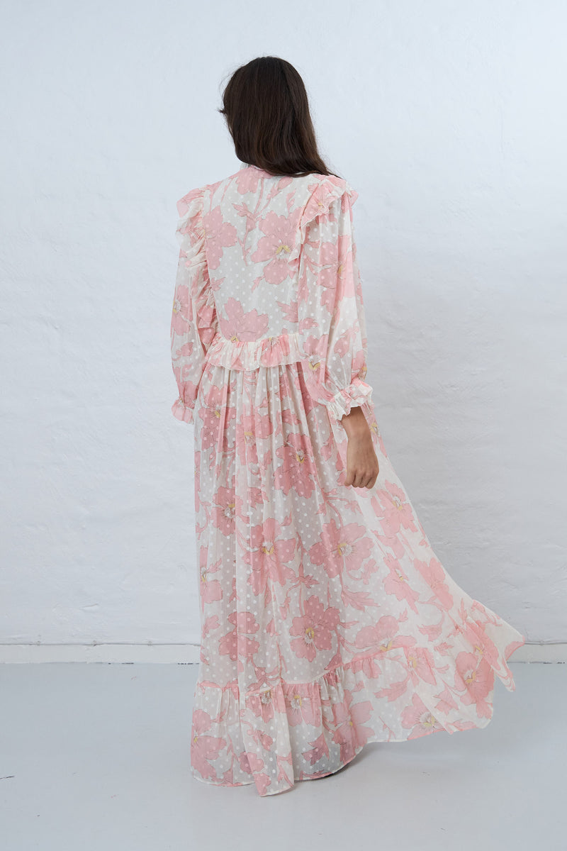 Stella Nova Maxi chiffon printed dress Dress 662 Soft Pink