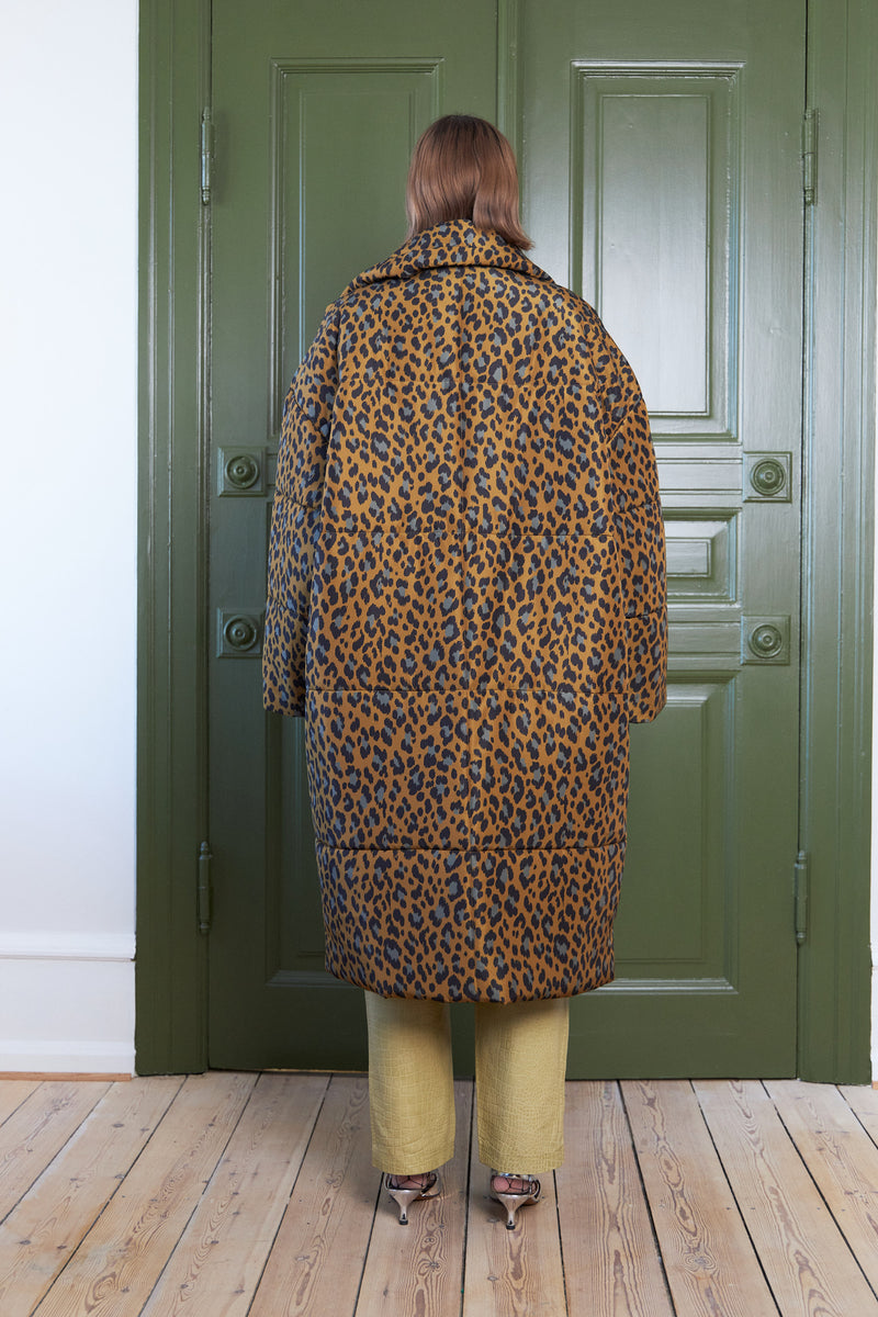 Stella Nova Quilted Midi coat Coat 081 Leopard
