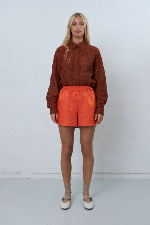 Stella Nova Shiny casual shorts Short Pants 466 Orange Red