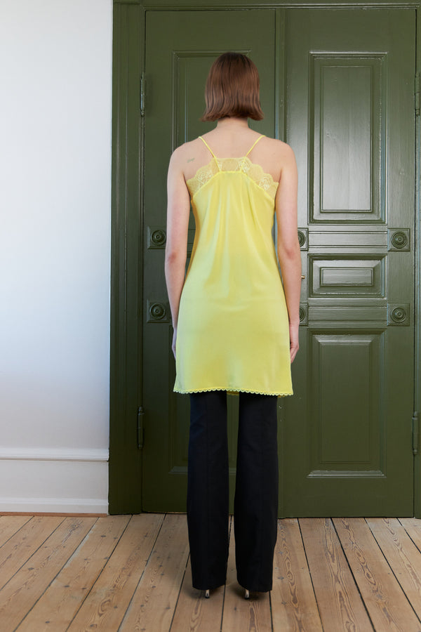 Stella Nova Silk slip dress Slip Dress 158 Pale Lime Yellow