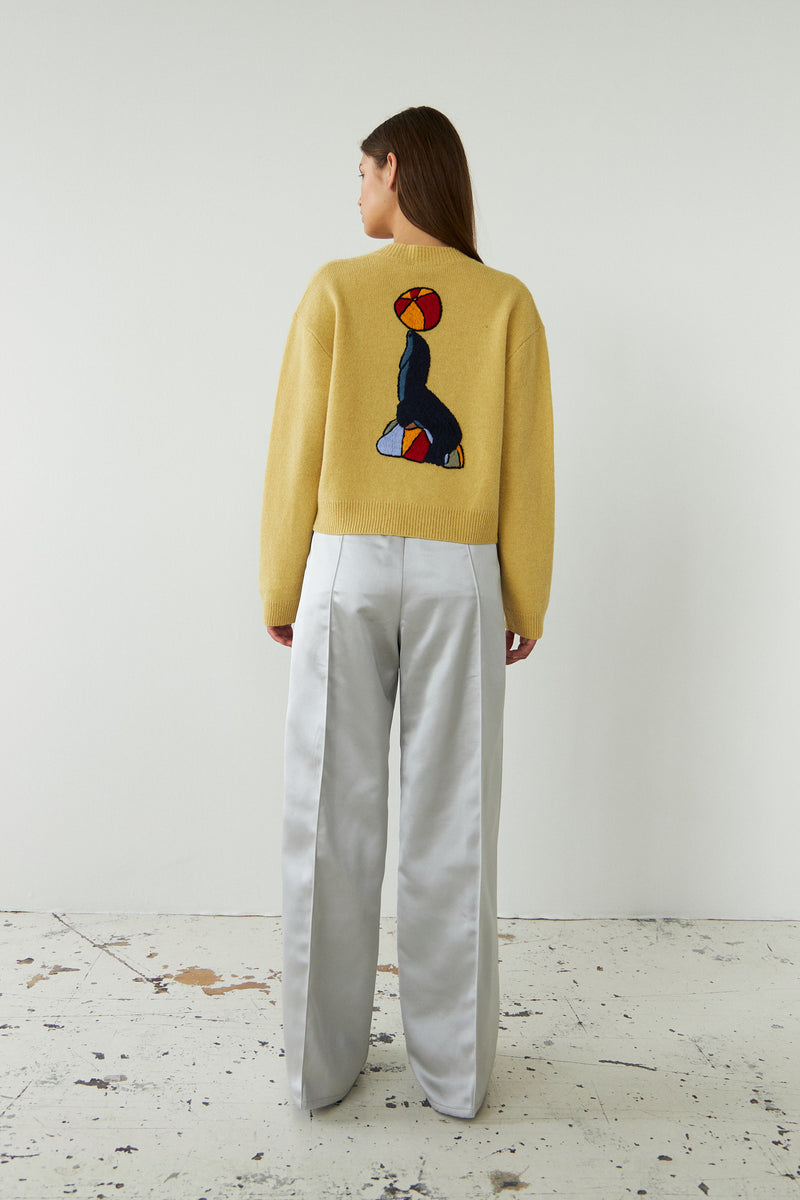 Stella Nova Sweater with circus embroidery Sweater 102 Spring Yellow